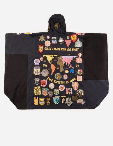 2015 Multi-Patch Panelwork Poncho · Cotton Sateen/Poplin Black BLK-108F/Colour
