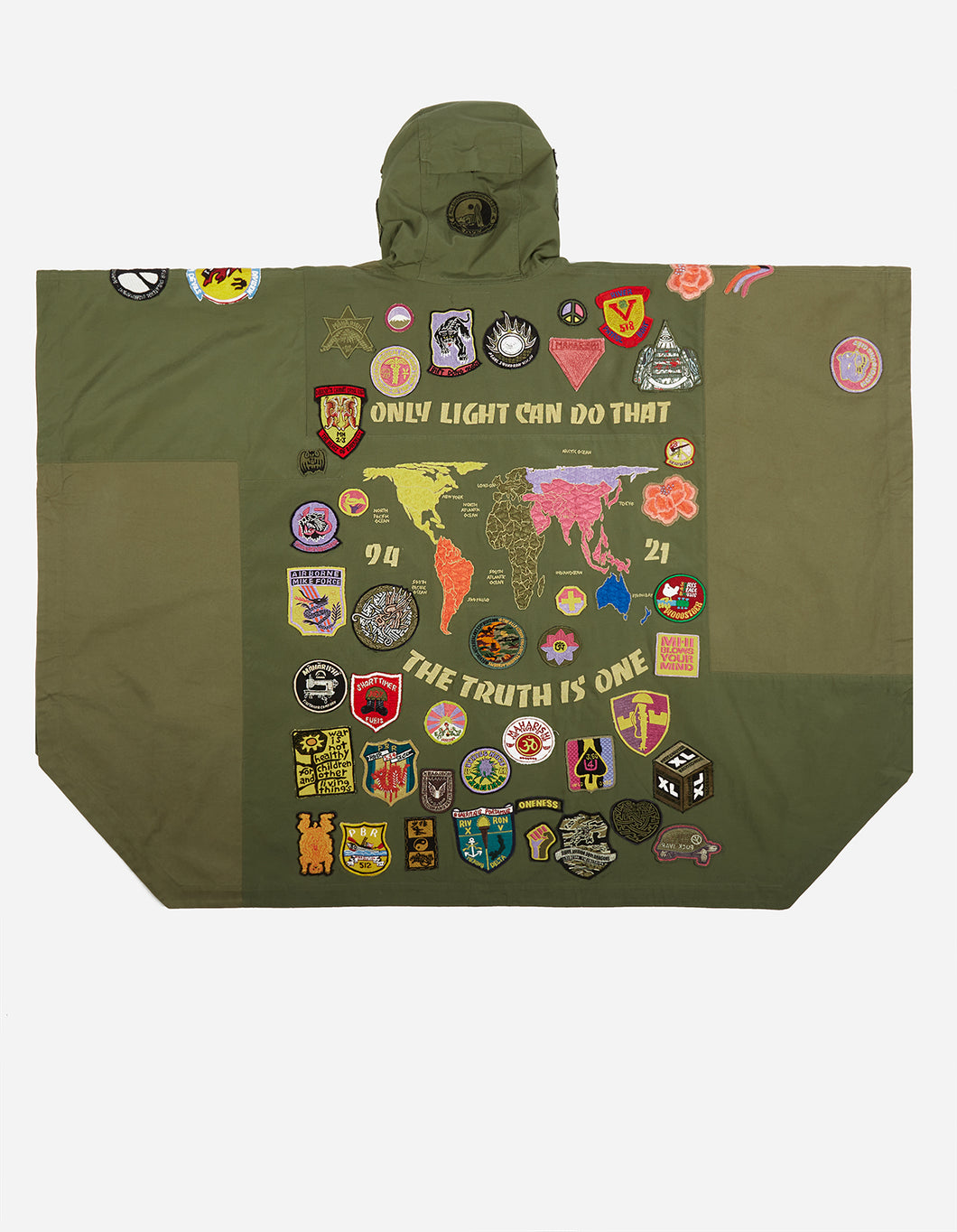 2015 Multi-Patch Panelwork Poncho · Cotton Sateen/Poplin Olive OG-107F/Colour