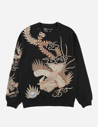 2059 Phoenix Embroidered Crew Sweat · Organic Sweat 450 Black