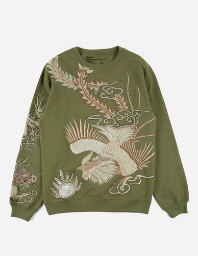 2059 Phoenix Embroidered Crew Sweat · Organic Sweat 450 Olive OG-107F