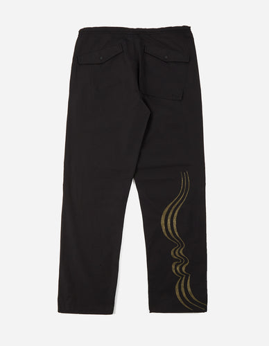 2154 Music Script Embroidered Original Snopants · Straight Fit · Summer Polycotton Black