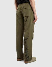 2154 Music Script Embroidered Original Snopants · Straight Fit · Summer Polycotton Dark Olive