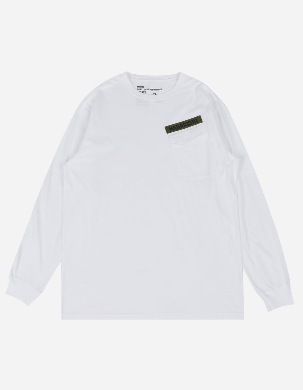 2156 Maharishi Nametape T-Shirt · Organic Jersey 190 White