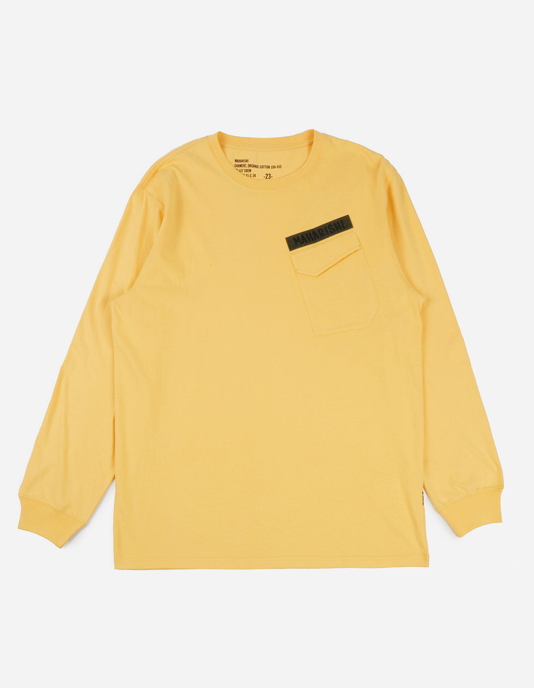 2156 Maharishi Nametape T-Shirt · Organic Jersey 190 Yellow